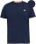 D555 SANDFORD Double Layer On Neck Ribs And Hem Waffle Textured T-Shirt Navy - Тениски - мъжки тениски големи размери