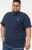 D555 SANDFORD Double Layer On Neck Ribs And Hem Waffle Textured T-Shirt Navy - Тениски - мъжки тениски големи размери