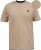 D555 SANDFORD Double Layer On Neck Ribs And Hem Waffle Textured T-Shirt Beige - Тениски - мъжки тениски големи размери