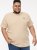 D555 SANDFORD Double Layer On Neck Ribs And Hem Waffle Textured T-Shirt Beige - Тениски - мъжки тениски големи размери