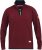 D555 HIRALDO Quarter Neck Pique Fleece Sweatshirt With Chest Embroidery Red - Суичъри & cуичъри с качулка - мъжки суичъри големи размери