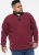 D555 HIRALDO Quarter Neck Pique Fleece Sweatshirt With Chest Embroidery Red - Суичъри & cуичъри с качулка - мъжки суичъри големи размери