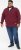 D555 HIRALDO Quarter Neck Pique Fleece Sweatshirt With Chest Embroidery Red - Суичъри & cуичъри с качулка - мъжки суичъри големи размери