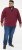 D555 HIRALDO Quarter Neck Pique Fleece Sweatshirt With Chest Embroidery Red - Суичъри & cуичъри с качулка - мъжки суичъри големи размери