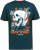 D555 NEAL Skull With Flames Printed Crew Neck T-Shirt Navy/Blue Twist - Тениски - мъжки тениски големи размери