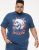 D555 NEAL Skull With Flames Printed Crew Neck T-Shirt Navy/Blue Twist - Тениски - мъжки тениски големи размери