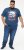 D555 NEAL Skull With Flames Printed Crew Neck T-Shirt Navy/Blue Twist - Тениски - мъжки тениски големи размери