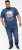 D555 NEAL Skull With Flames Printed Crew Neck T-Shirt Navy/Blue Twist - Тениски - мъжки тениски големи размери