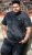 D555 ORSTON Reno Fabric Crew Neck T-Shirt With Chest Embroidery Black Reno - Тениски - мъжки тениски големи размери