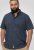 D555 Norwich Short Sleeve Micro AOP Shirt With Hidden Button Down Navy - Ризи - мъжки ризи големи размери