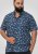 D555 Hartlepool Short Sleeve Vintage Car AOP Stretch Shirt Blue - Ризи - мъжки ризи големи размери