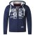 D555 Thurston Full Zip Hoodie Navy - Суичъри & cуичъри с качулка - мъжки суичъри големи размери