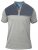 D555 MAURICE Top Paneled Short Sleeve Polo Grey - Поло тениски - мъжки тениски с яка големи размери