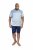 D555 MAURICE Top Paneled Short Sleeve Polo Grey - Поло тениски - мъжки тениски с яка големи размери