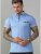 D555 Journey Fine Melange Polo Blue - Поло тениски - мъжки тениски с яка големи размери