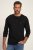 JP1880 702555 Тениска Henley с дълъг ръкав Черно - Тениски - мъжки тениски големи размери