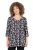 Ulla Popken Snowflake Print 3/4 Sleeve A-Line Tee Black - Печатни тениски за жени - 