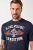 JP1880 T-Shirt Short Sleeve Chest Print Navy - Тениски - мъжки тениски големи размери