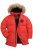JP1880 Parka Quilted Faux Fur Hood Red - Якета - мъжки якета големи размери