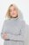 Ulla Popken 844233 Плетена рокля с дълъг ръкав и висока яка Сив меланж - Плетени рокли - 