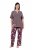 Ulla Popken 850903 Пижама на цветя 2 бр. Кафяво - Пижами - 