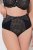 Ulla Popken 851700 Бикини на каре с висока талия и дантела Черно - Бикини - 