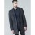 D555 Terry Checked Overcoat Charcoal - Якета - мъжки якета големи размери