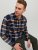 Jack & Jones JOROWEN CHECK COMFORT Shirt Navy - Ризи - мъжки ризи големи размери