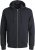 Jack & Jones BRADLEY Zip Hoodi Black - Суичъри & cуичъри с качулка - мъжки суичъри големи размери