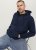 Jack & Jones BRADLEY Zip Hoodie Navy Blazer - Суичъри & cуичъри с качулка - мъжки суичъри големи размери
