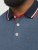 Jack & Jones PAULOS Short Sleeve Polo Denim Blue/PS - Поло тениски - мъжки тениски с яка големи размери