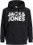 Jack & Jones CORP LOGO Large Print Hoodie Black - Суичъри & cуичъри с качулка - мъжки суичъри големи размери