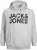 Jack & Jones CORP LOGO Large Print Hoodie Light Grey Melange - Суичъри & cуичъри с качулка - мъжки суичъри големи размери