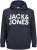 Jack & Jones CORP LOGO Large Print Hoodie Navy Blazer - Суичъри & cуичъри с качулка - мъжки суичъри големи размери