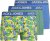 Jack & Jones JACPINEAPPLE SKULL TRUNKS 3 PACK Palace Blue - Боксерки - мъжки боксерки големи размери