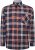 Kam Jeans P038 LS Premium Cotton Check Shirt Navy - Ризи - мъжки ризи големи размери