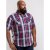 D555 Terell Shirt Navy/Red - Ризи - мъжки ризи големи размери