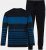 JP1880 Pyjamas Two-piece Long Sleeve with Stripes Blue - Бельо & Бански шорти - Мъжко бельо големи размери
