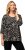 Ulla Popken Number Print 3/4 Sleeve Tee Black - Печатни тениски за жени - 