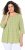 Ulla Popken Flower Print 3/4 Sleeve A-Line Tee Lime - Печатни тениски за жени - 