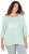 Ulla Popken Metallic Lettering 3/4 Sleeve Tee Mint Green - Печатни тениски за жени - 