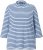 Ulla Popken Striped 3/4 Sleeve Turtleneck Tee Light Blue - Печатни тениски за жени - 