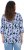 Ulla Popken Floral Print 3/4 Sleeve V-Neck Tee Navy Blue - Печатни тениски за жени - 