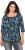 Ulla Popken Graphic Print Square Neck Tee Black - Печатни тениски за жени - 