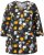 Ulla Popken Graphic Print 3/4 Sleeve Tee Black - Печатни тениски за жени - 