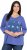 Ulla Popken Meet Me In The Moonlight 3/4 Sleeve Graphic Tee Atlantic Blue - Печатни тениски за жени - 