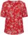 Kaffe Curve Ami Short Sleeve Blouse Printed Poppy Red - Блузи и туники - 
