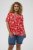 Kaffe Curve Ami Short Sleeve Blouse Printed Poppy Red - Блузи и туники - 