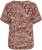 Kaffe Curve Ami Short Sleeve Blouse Printed Henna Brown - Блузи и туники - 