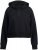 Ulla Popken Ribbed Inset Zip Collar Hoodie Black - Суичъри & cуичъри с качулка - 